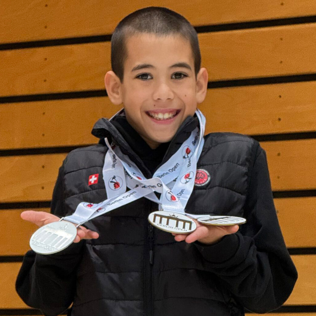 Colin McGuinness at the medal ceremony at the Berlin Open 2024 Colin McGuinness at the medal ceremony at the Berlin Open 2024 showing his three medals