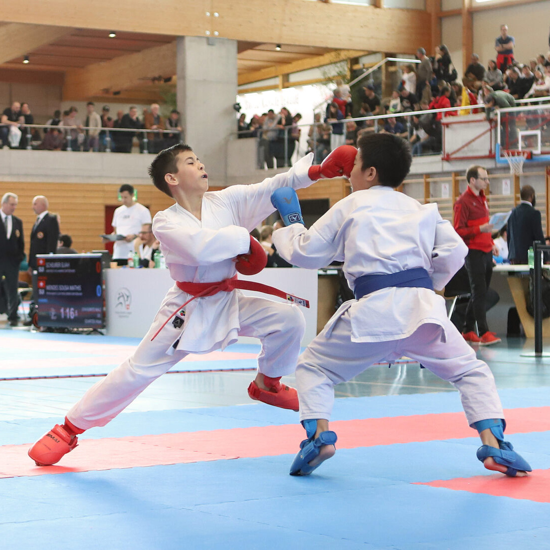 Colin McGuinness fighting at the Swiss Karate League in Bonstetten 2025 Karate Kumite: Colin McGuinness fighting at the Swiss Karate League in Bonstetten 2025