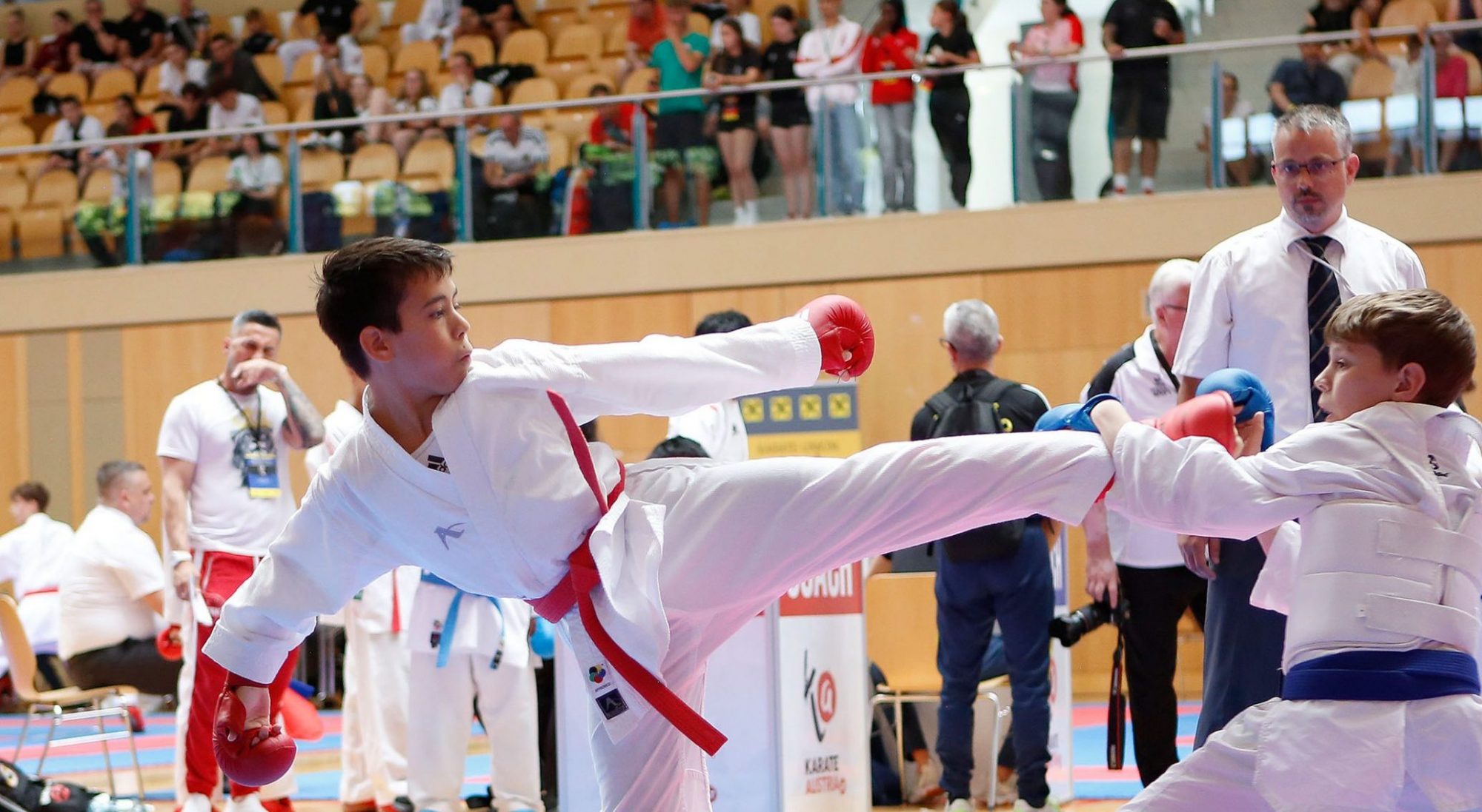 Karate Kumite: Colin McGuinness fighting at the Austrian Junior Open 2025