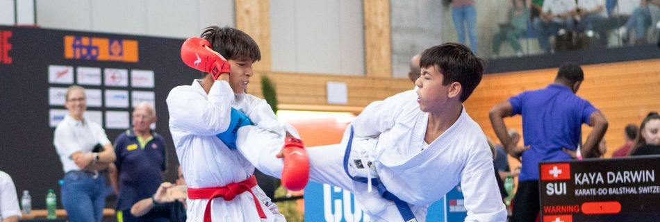 Colin McGuinness fighting at the Swiss Karate League tournament in Züri Oberland 2025